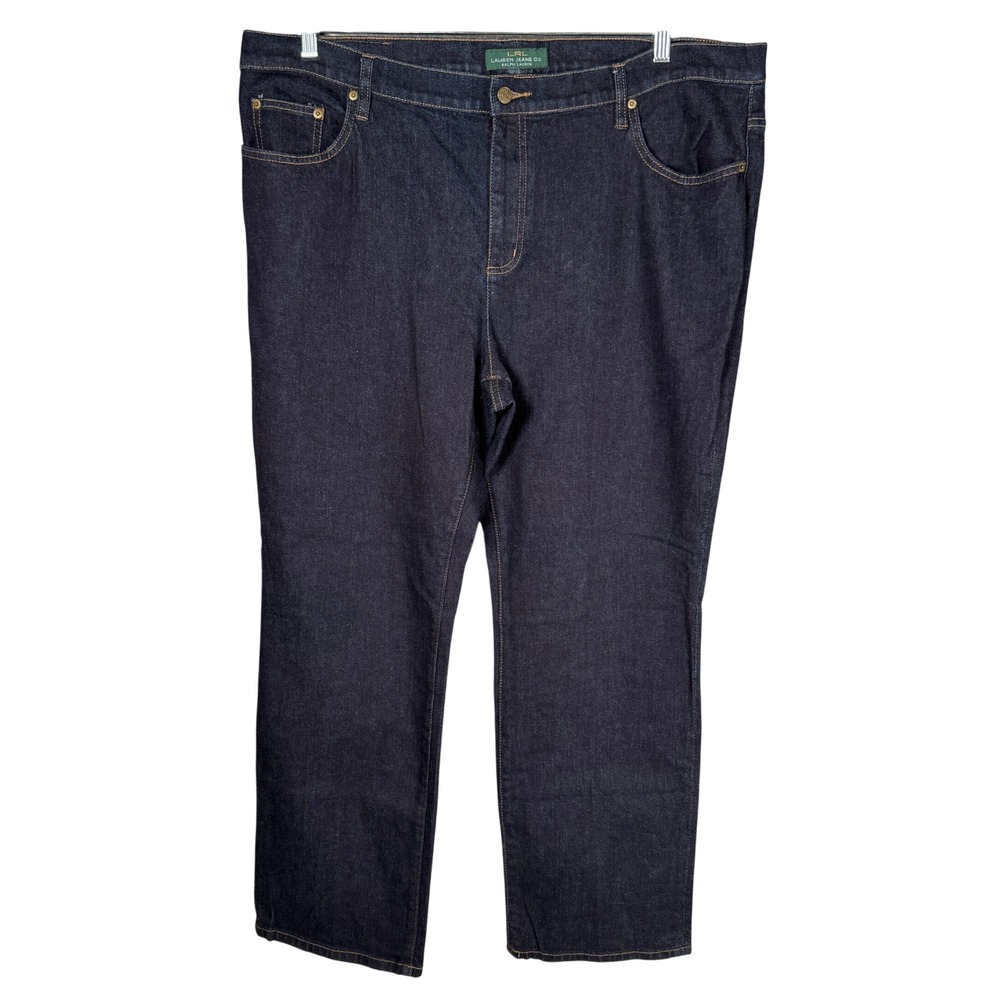 Lauren Ralph Lauren Jeans Women 22W Indigo Classic Straight Fit Dark Wash Denim